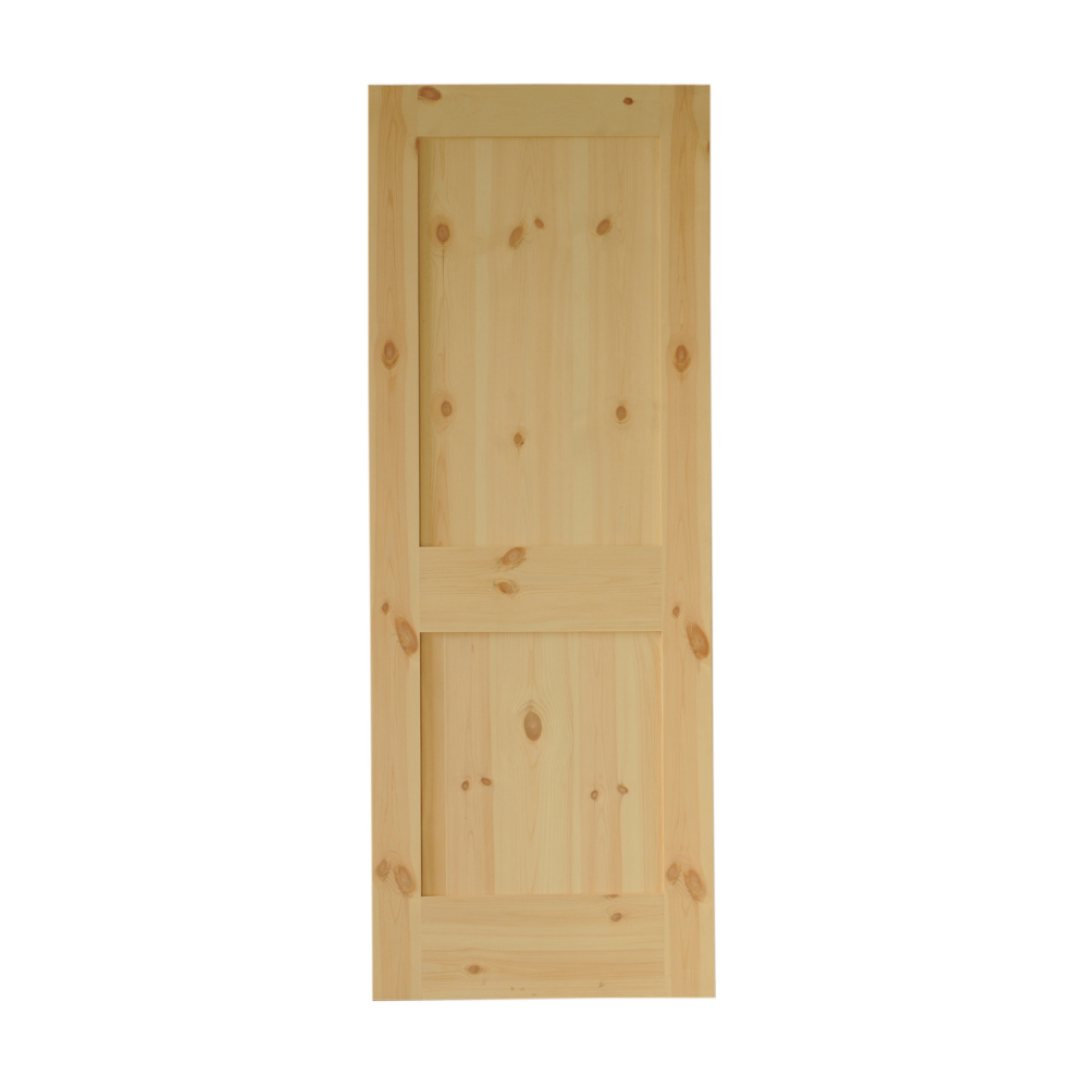 2 Panel Shaker Style Knotty Pine Door (Solid Core) - 24 X 80 - D2KP24